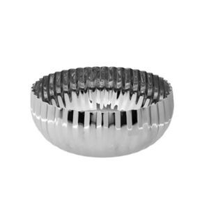 NWT Classic Touch 11.5 Stainless Steel Round Bowl with Ruffle Design - Silver